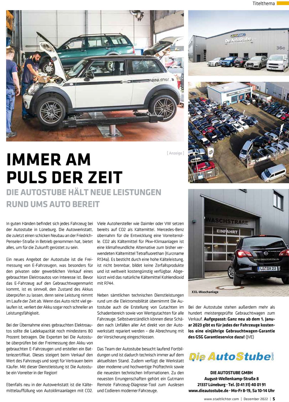 Bild eines Artikel uber die Autostube aus eien Zeitschrift